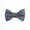 Dark Grey Pre-Knotted Silk Bowtie- Large Flower Pattern