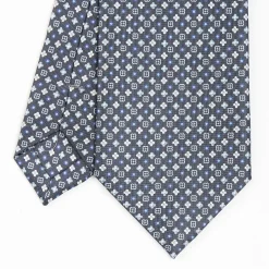 Dark Grey Sartorial Classic Silk Tie - Small Flower Designs