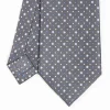 Dark Grey Sartorial Classic Silk Tie - Small Flower Pattern