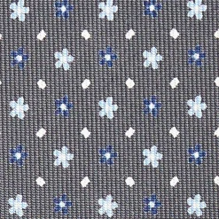 Dark Grey Sartorial Classic Silk Tie - Small Flower Pattern