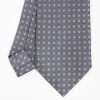 Dark Grey Sartorial Classic Silk Tie - Small Flower Designs