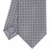 Dark Grey Sartorial Classic Silk Tie - Small Flower Designs