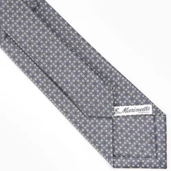 Dark Grey Sartorial Classic Silk Tie - Small Flower Designs