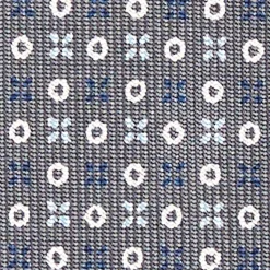 Dark Grey Sartorial Classic Silk Tie - Small Flower Designs