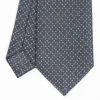 Dark Grey Sartorial Classic Silk Tie - Small Flower Pattern