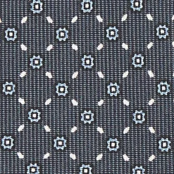 Dark Grey Sartorial Classic Silk Tie - Small Flower Pattern