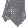 Dark Grey Sartorial Classic Silk Tie - Small Flower Pattern