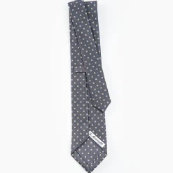 Dark Grey Sartorial Classic Tie - Small Flower Pattern