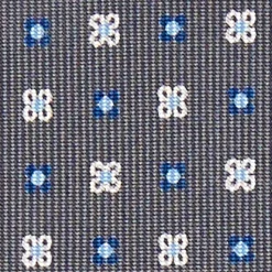 Dark Grey Sartorial Classic Tie - Small Flower Pattern