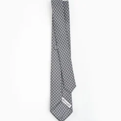 Dark Grey Sartorial 7 Cm Silk Tie - Small Flower Pattern