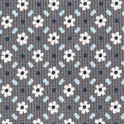 Dark Grey Sartorial 7 Cm Silk Tie - Small Flower Pattern