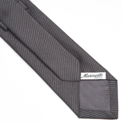 Dark Grey Sartorial Jacquard Silk Tie - Solid Colours
