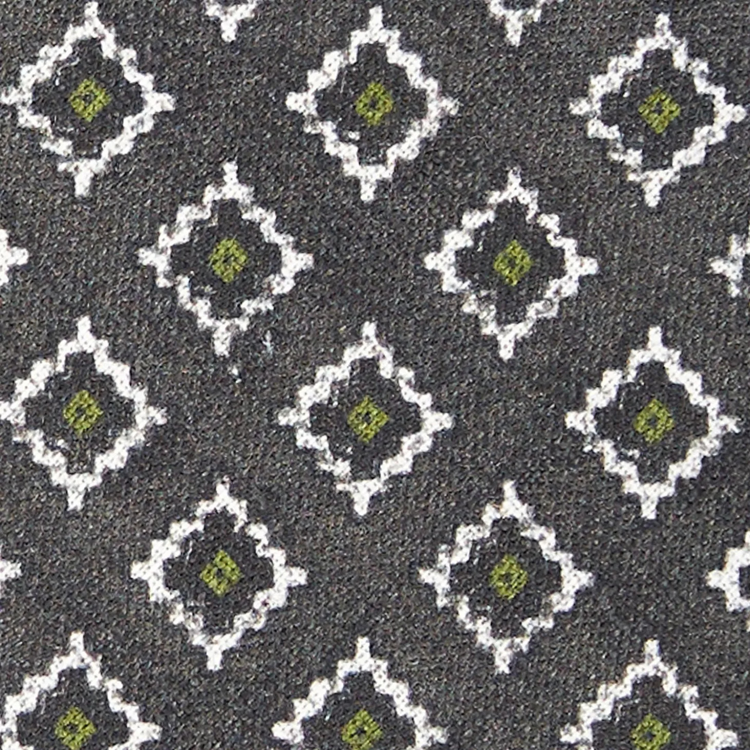 Dark Grey Sartorial Linen Tie - Geometric Large Patterns