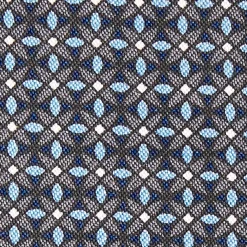 Dark Grey Silk Bowtie To Self-Tie - Small Flower Pattern