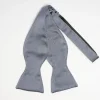 Dark Grey Silk Satin Bowtie To Self-Tie - Solid Color