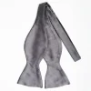 Dark Grey Silk Satin Bowtie To Self-Tie - Solid Color