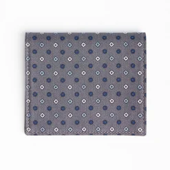 Dark Grey Small Wallet In Silk And Leather