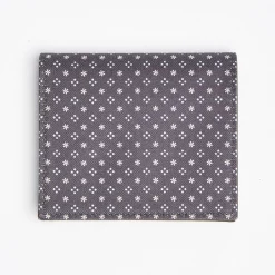 Dark Grey Small Wallet In Silk And Leather