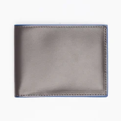 Dark Grey Smooth Leather Horizontal Wallet