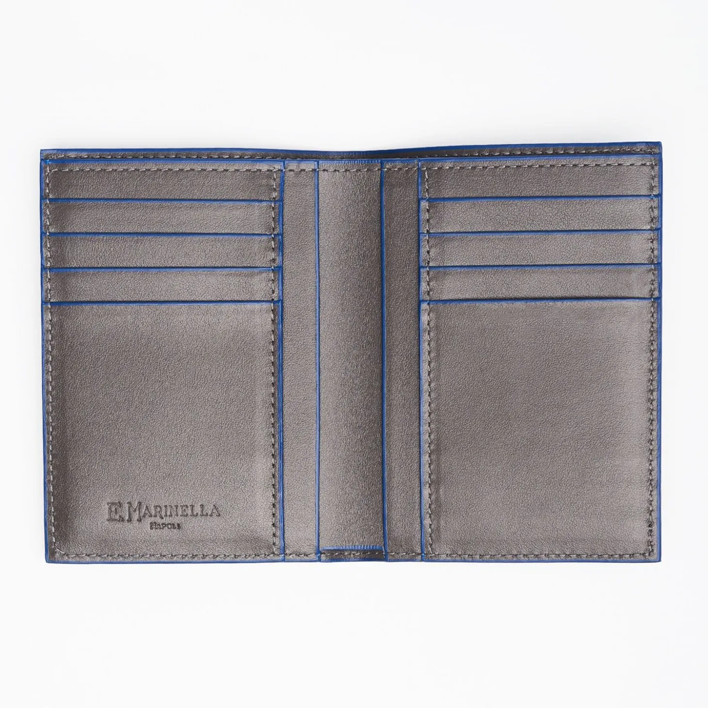 Dark Grey Smooth Leather Vertical Wallet