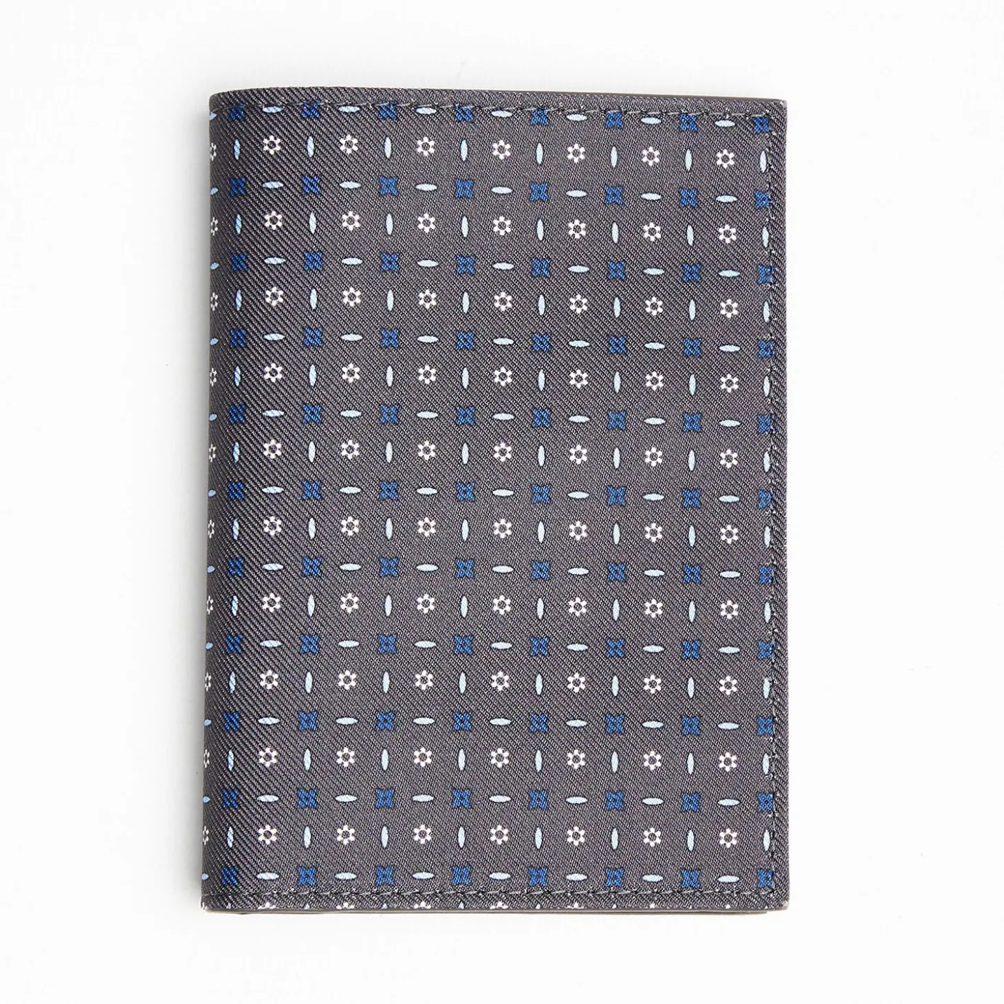Dark Grey Vertical Wallet In Silk And Leather