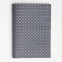 Dark Grey Vertical Wallet In Silk And Leather