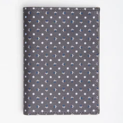 Dark Grey Vertical Wallet In Silk And Leather