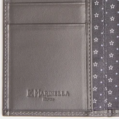 Dark Grey Vertical Wallet In Silk And Leather