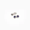 Double Octagonal Cufflinks With Lapis In Silver