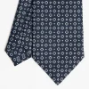 Drak Blue Sartorial Classic Silk Tie Small Flower Pattern