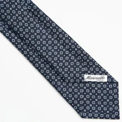Drak Blue Sartorial Classic Silk Tie Small Flower Pattern