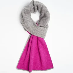 Fuchsia And Gray Two-Tone Solid Cashmere Neck Warmer