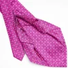 Fuchsia 7 Fold Sartorial Silk Tie - Small Flower Pattern