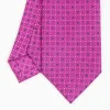 Fuchsia Sartorial Classic Silk Tie - Small Flower Pattern
