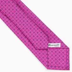 Fuchsia Sartorial Classic Silk Tie - Small Flower Pattern