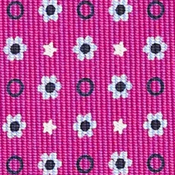 Fuchsia Sartorial Classic Silk Tie - Small Flower Pattern
