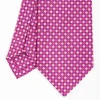 Fuchsia Sartorial Classic Silk Tie - Small Flower Pattern