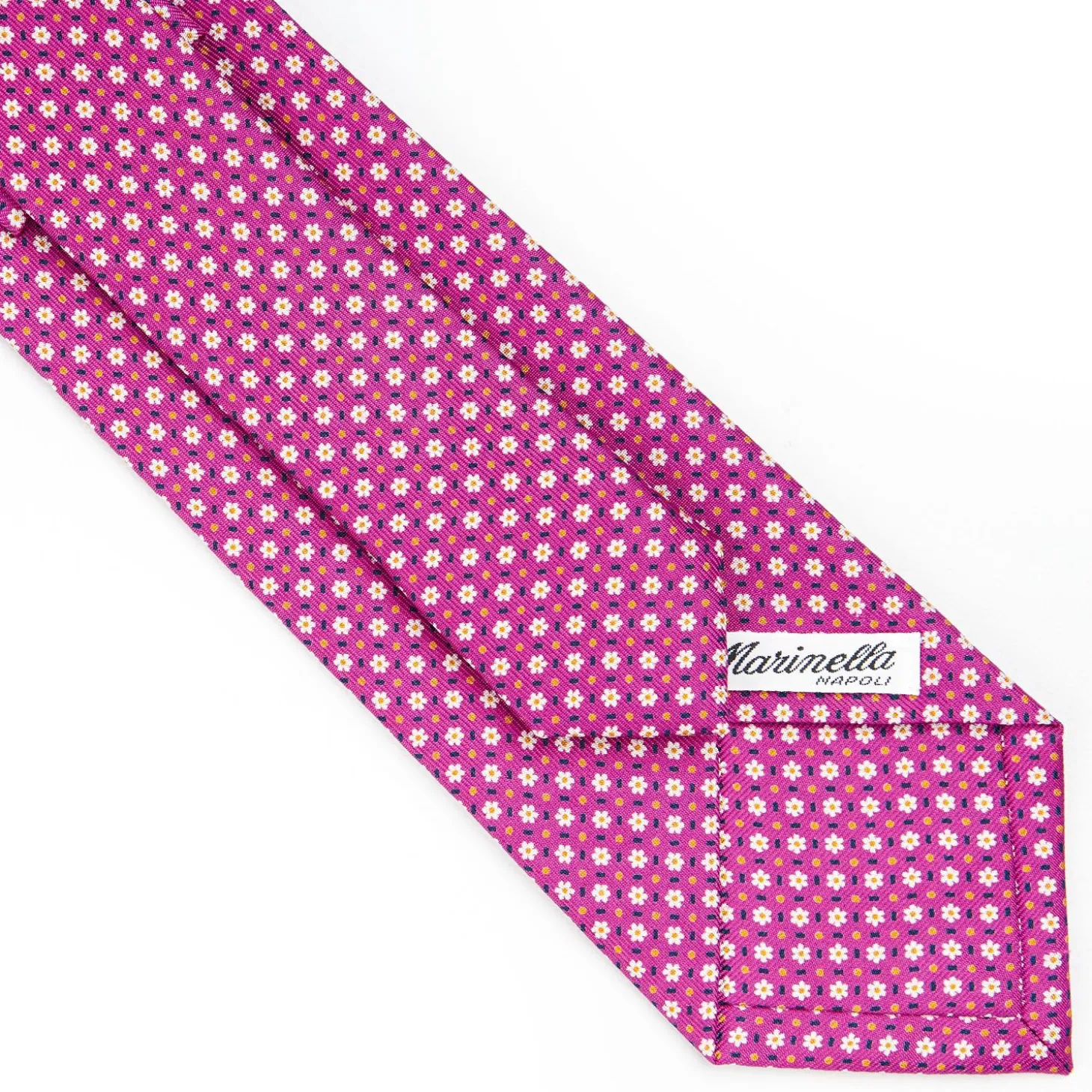Fuchsia Sartorial Classic Silk Tie - Small Flower Pattern