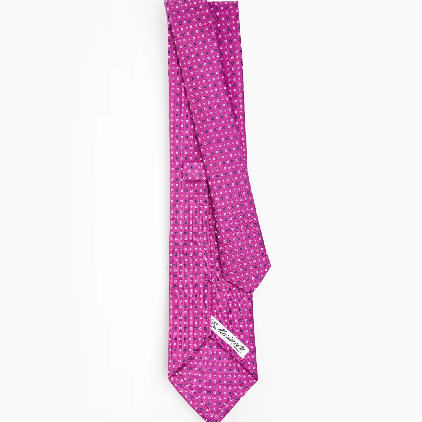 Fuchsia Sartorial Classic Silk Tie - Small Flower Pattern