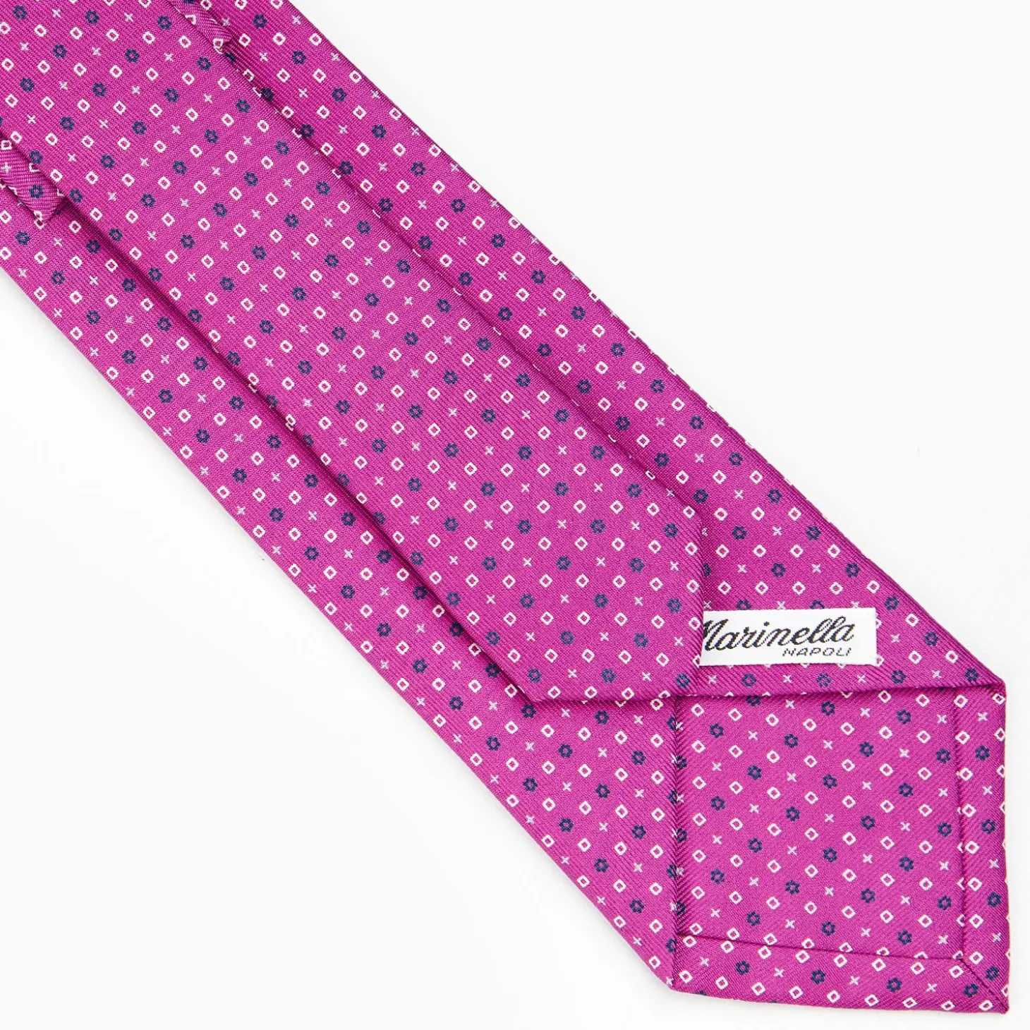 Fuchsia Sartorial Classic Silk Tie - Small Flower Pattern