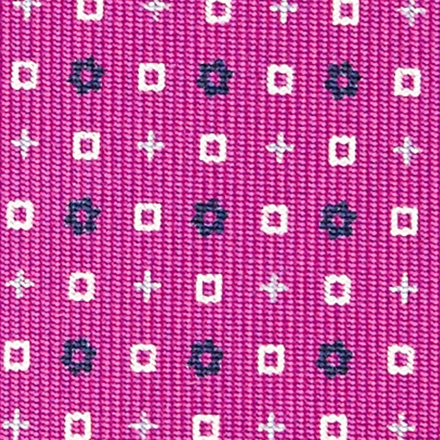 Fuchsia Sartorial Classic Silk Tie - Small Flower Pattern