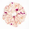 Fuchsia Silk Scrunchie - Floral Patterns