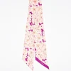 Fuchsia Silk Twilly Floral Pattern