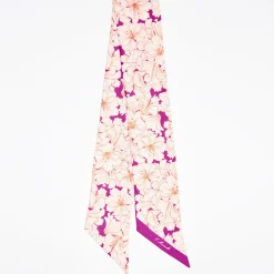 Fuchsia Silk Twilly Floral Pattern