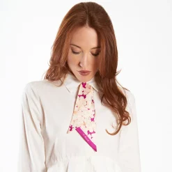 Fuchsia Silk Twilly Floral Pattern