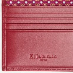 Fuchsia Small Wallet In Silk And Leather
