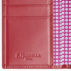 Fuchsia Vertical Wallet In Silk And Leather