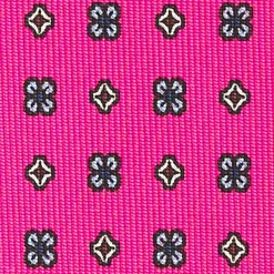Fucsia Sartorial 7 Cm Silk Tie - Small Flower Pattern