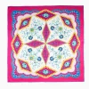 Fucsia Silk Scarf 90 - Floral Pattern