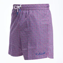 Fucsia Swim Short- Large Flower Pattern